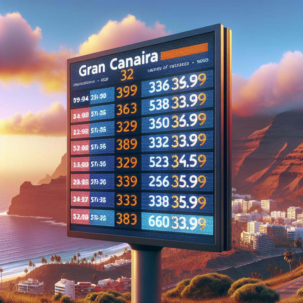 Ceny letenek na Gran Canaria v roce