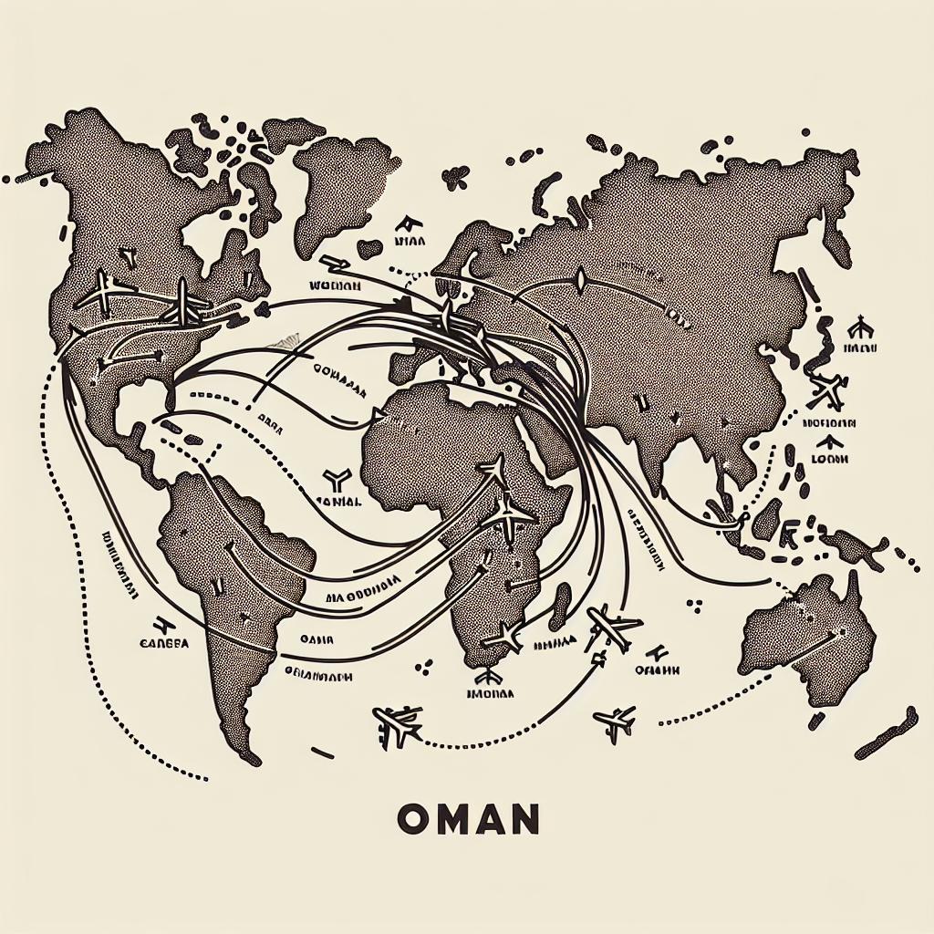 Jaké jsou letecké trasy do‍ Ománu