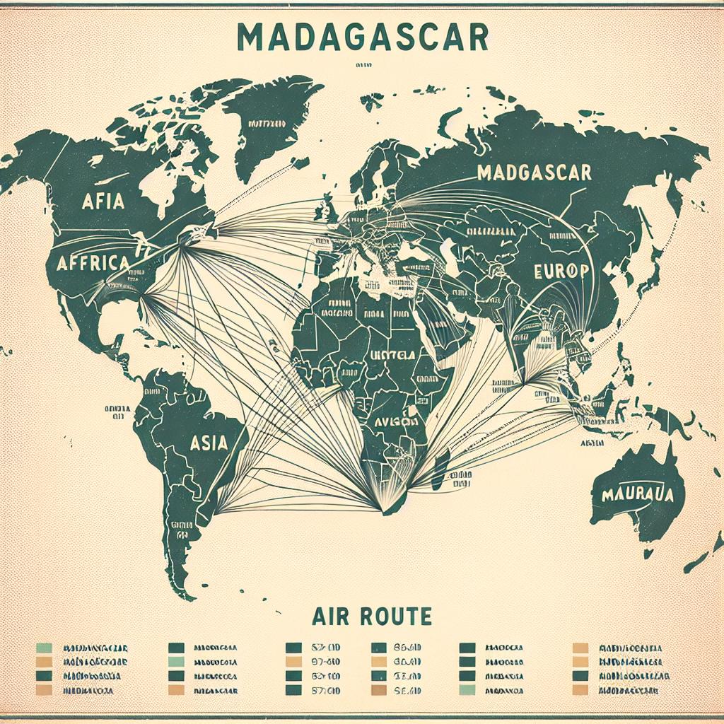 Jaké jsou hlavní letecké trasy na Madagaskar